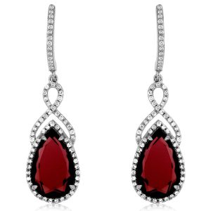 RHODOLITE & DIAMOND EARRING
