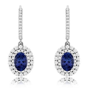 TANZANITE & DIAMOND EARRING