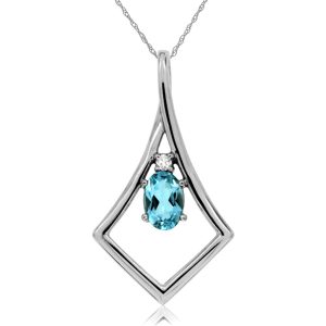 AQUAMARINE & DIAMOND PENDANT