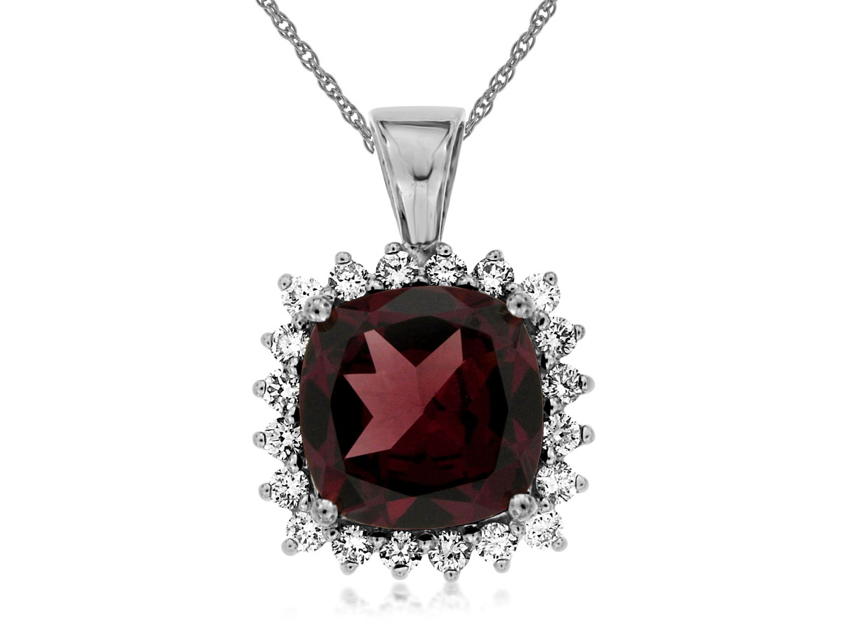 GARNET & DIAMOND PENDANT