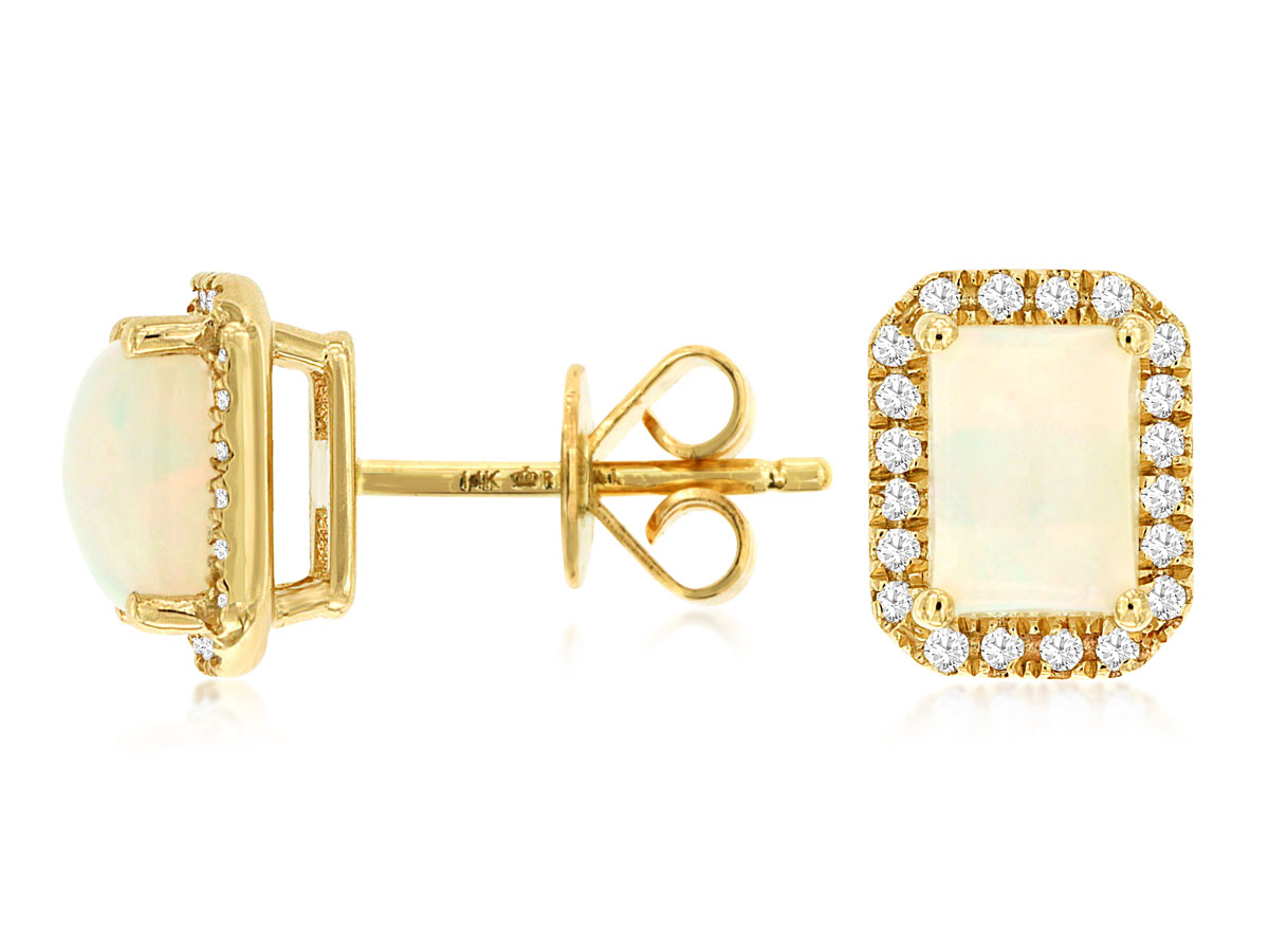OPAL & DIAMOND EARRING