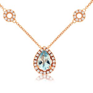 AQUAMARINE & DIAMOND NECKLACE