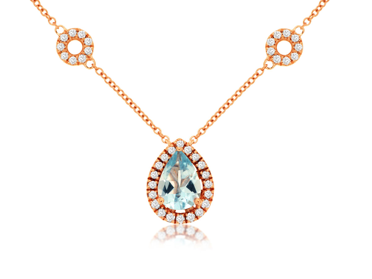 AQUAMARINE & DIAMOND NECKLACE