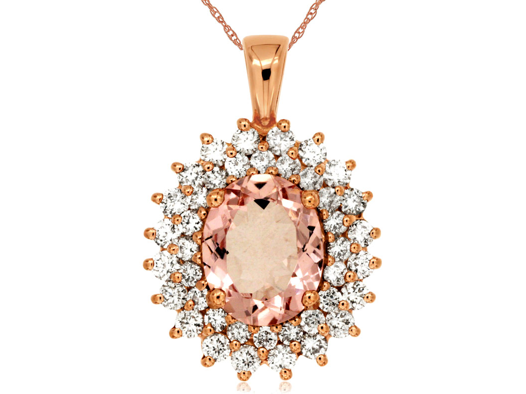 MORGANITE & DIAMOND PENDANT
