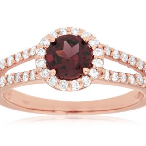 RHODOLITE & DIAMOND RING
