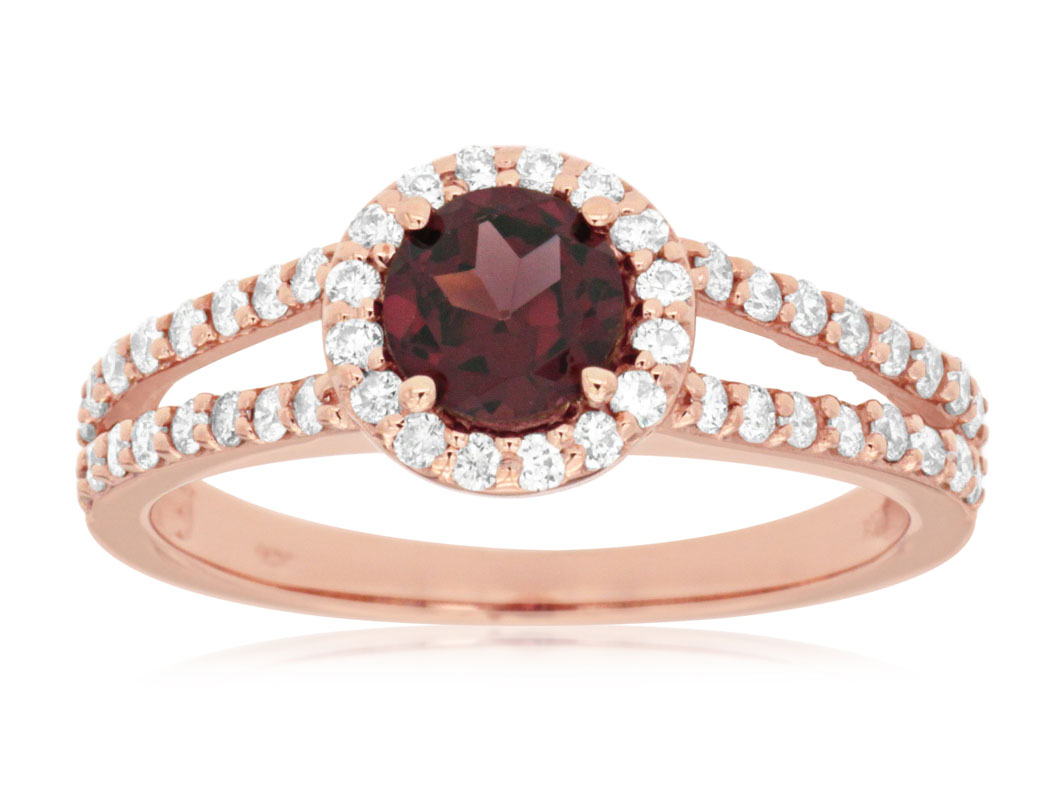 RHODOLITE & DIAMOND RING