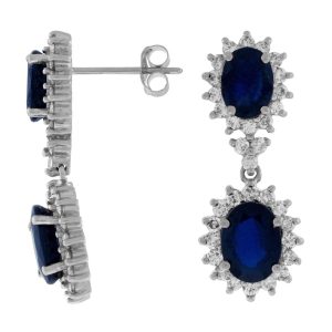 SAPPHIRE & DIAMOND EARRING