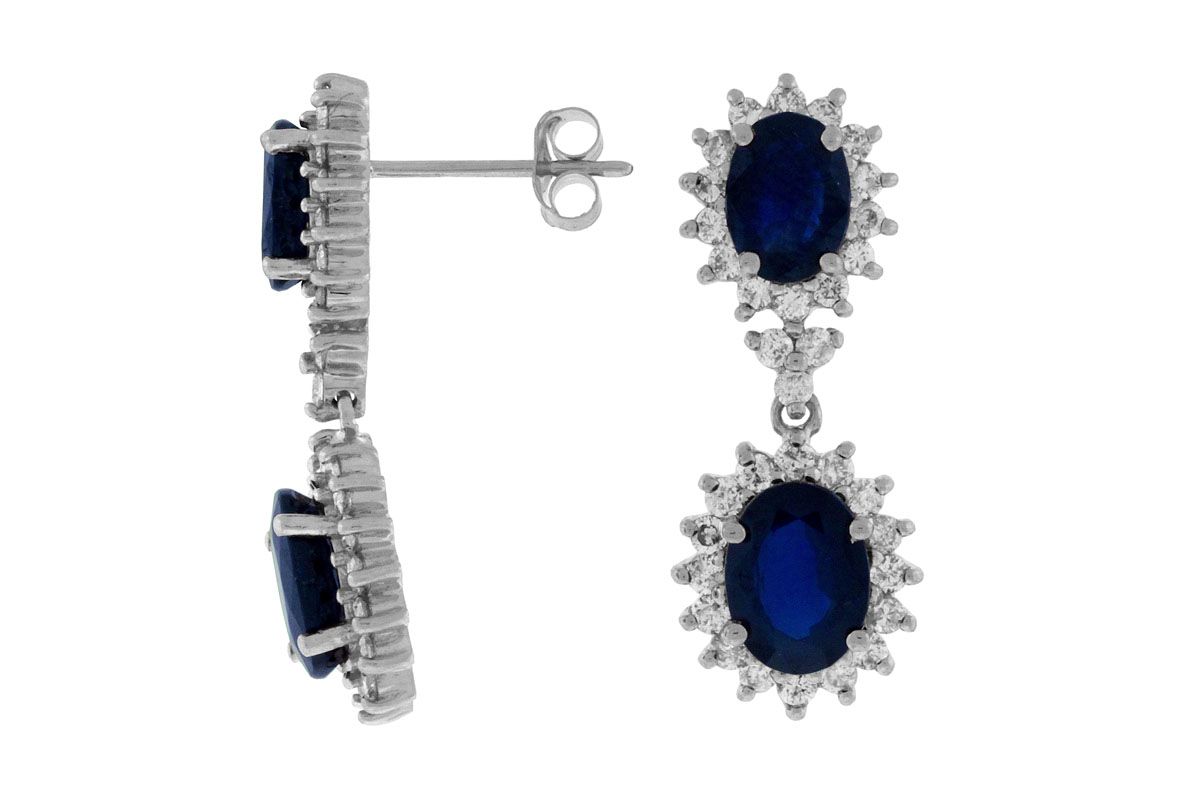 SAPPHIRE & DIAMOND EARRING