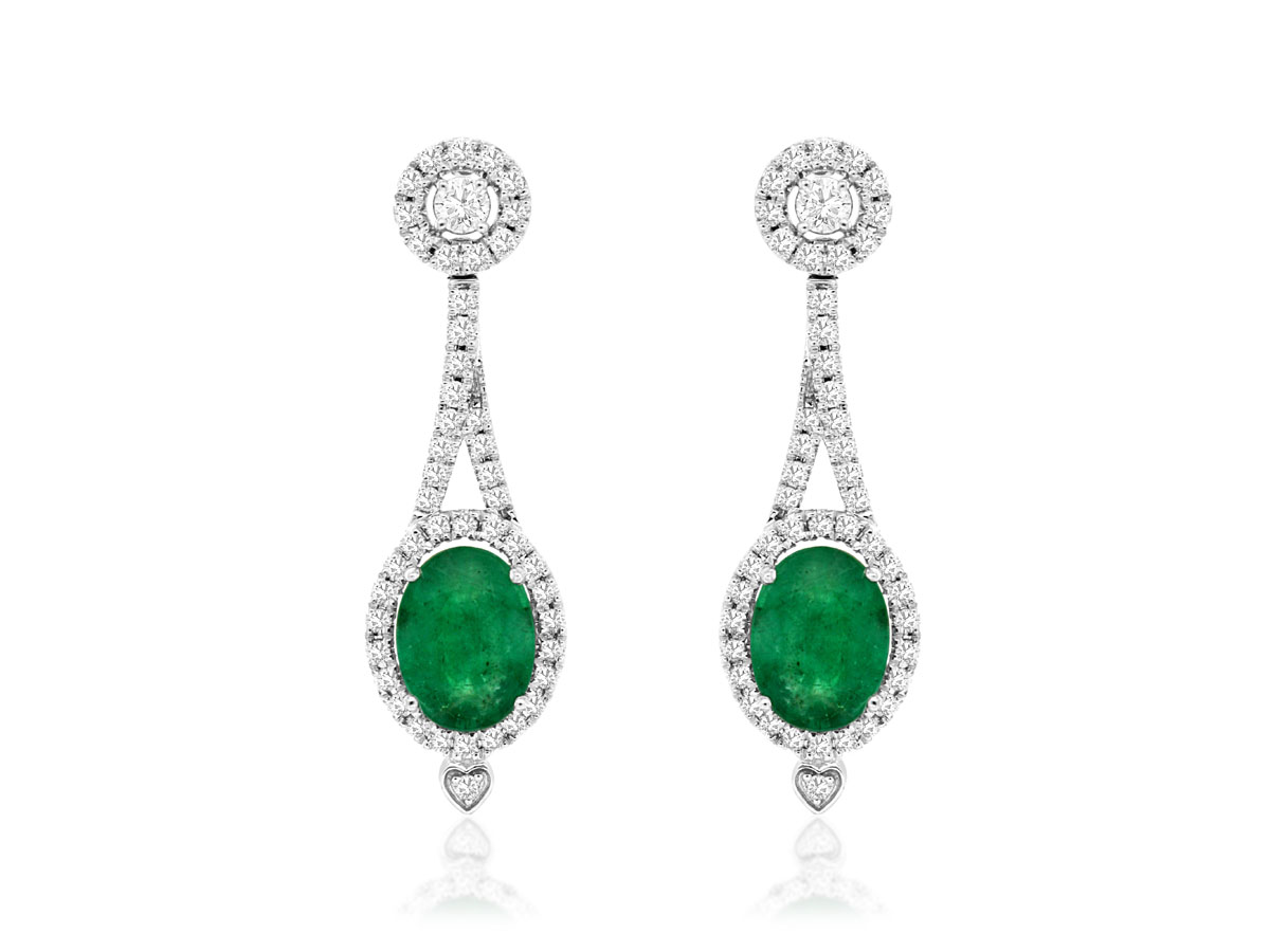 EMERALD & DIAMOND EARRING