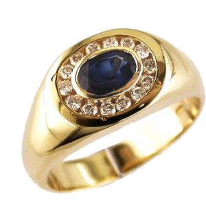 MEN’S SAPPHIRE & DIAMOND RING