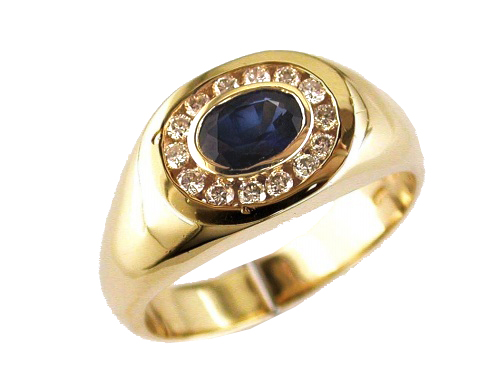 MEN'S SAPPHIRE & DIAMOND RING