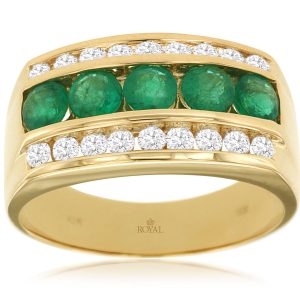 MEN’S EMERALD & DIAMOND RING