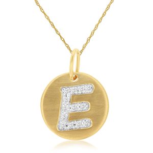 INITIAL DIAMOND PENDANT E