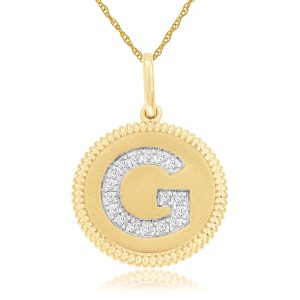 INTIAL DIAMOND PENDANT G