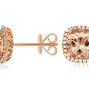 MORGANITE & DIAMOND EARRING