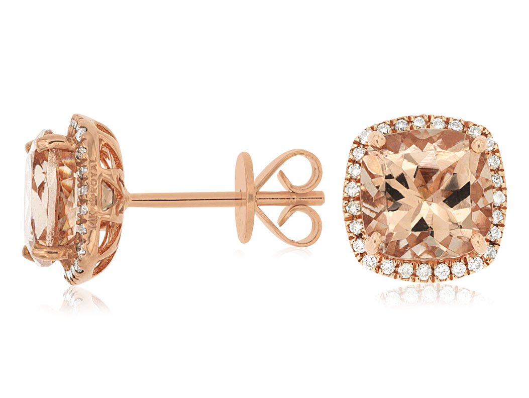 MORGANITE & DIAMOND EARRING