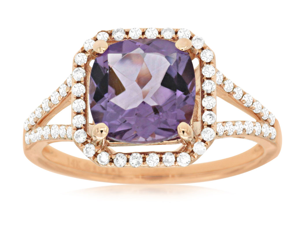 AMETHYST & DIAMOND RING