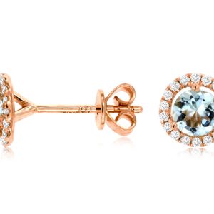 AQUAMARINE & DIAMOND EARRING