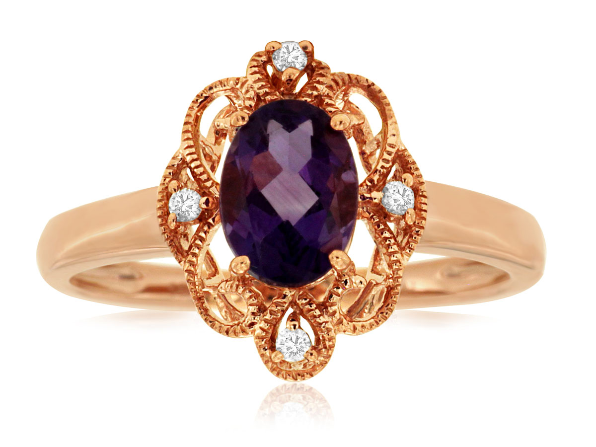 AMETHYST & DIAMOND RING