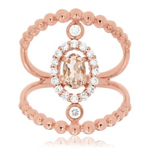 MORGANITE & DIAMOND RING