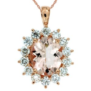MORGANITE & DIAMOND PENDANT