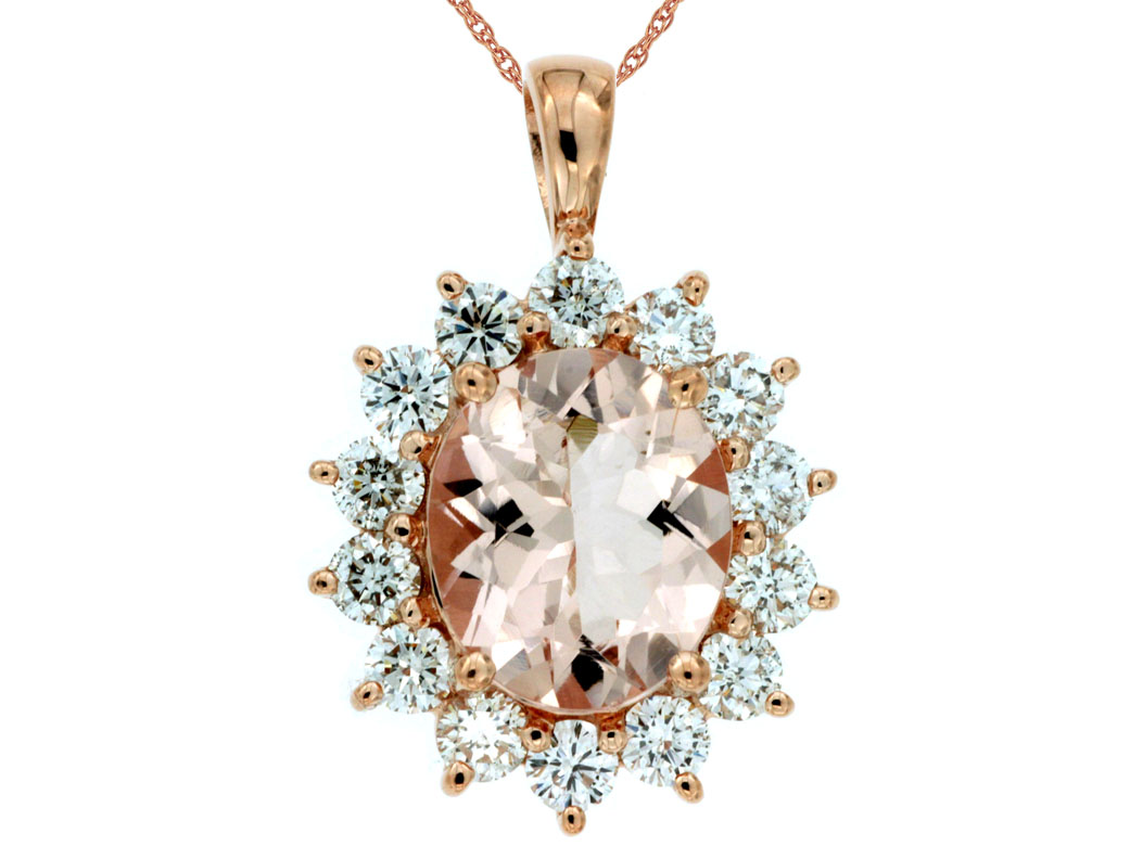 MORGANITE & DIAMOND PENDANT
