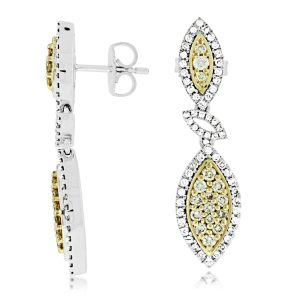 YELLOW DIA & DIAMOND EARRING