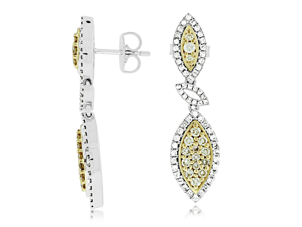 YELLOW DIA & DIAMOND EARRING