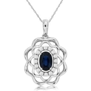 SAPPHIRE & DIAMOND PENDANT