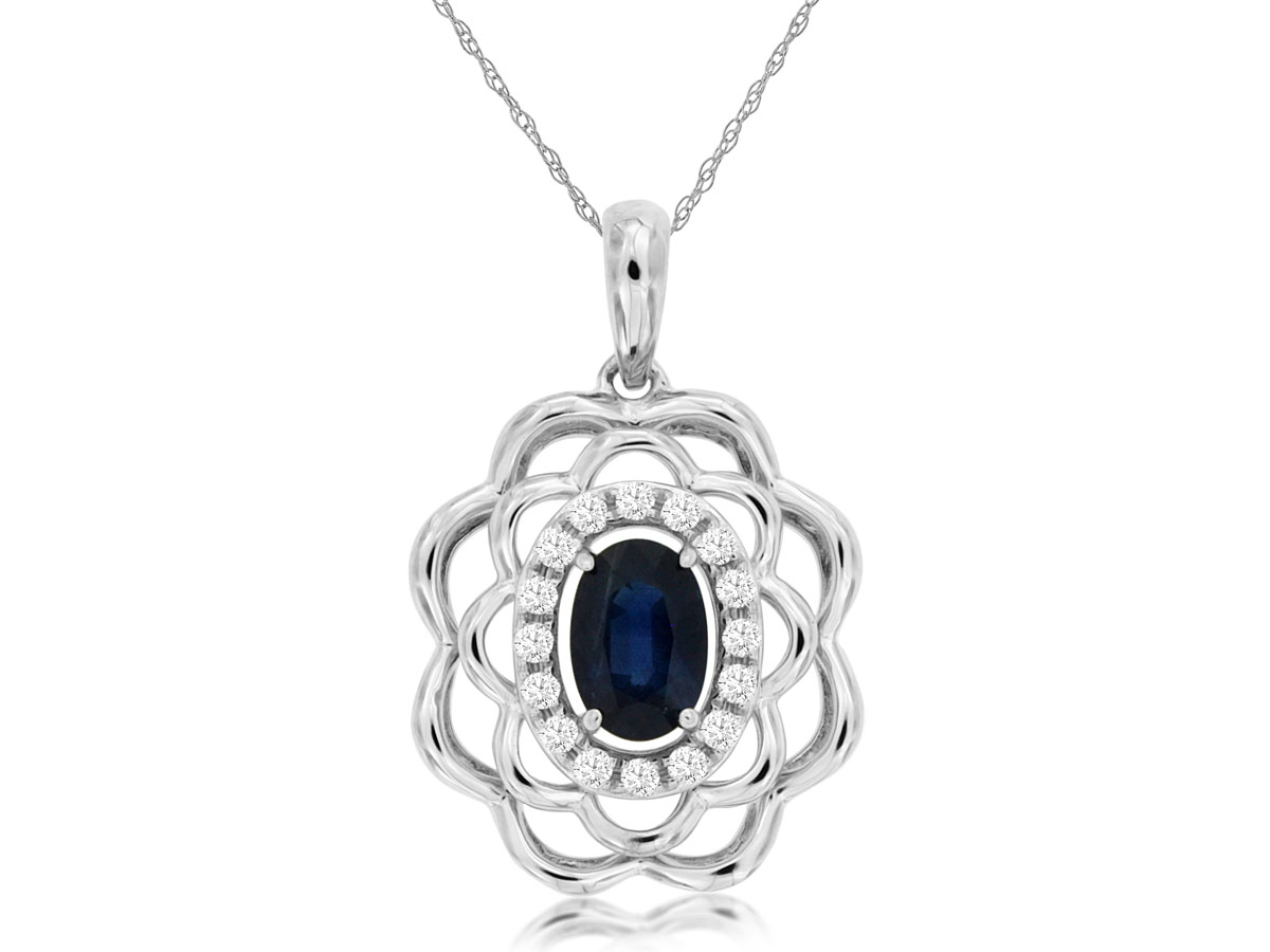 SAPPHIRE & DIAMOND PENDANT