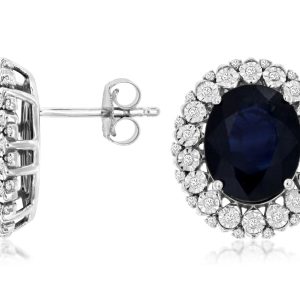 SAPPHIRE & DIAMOND EARRING