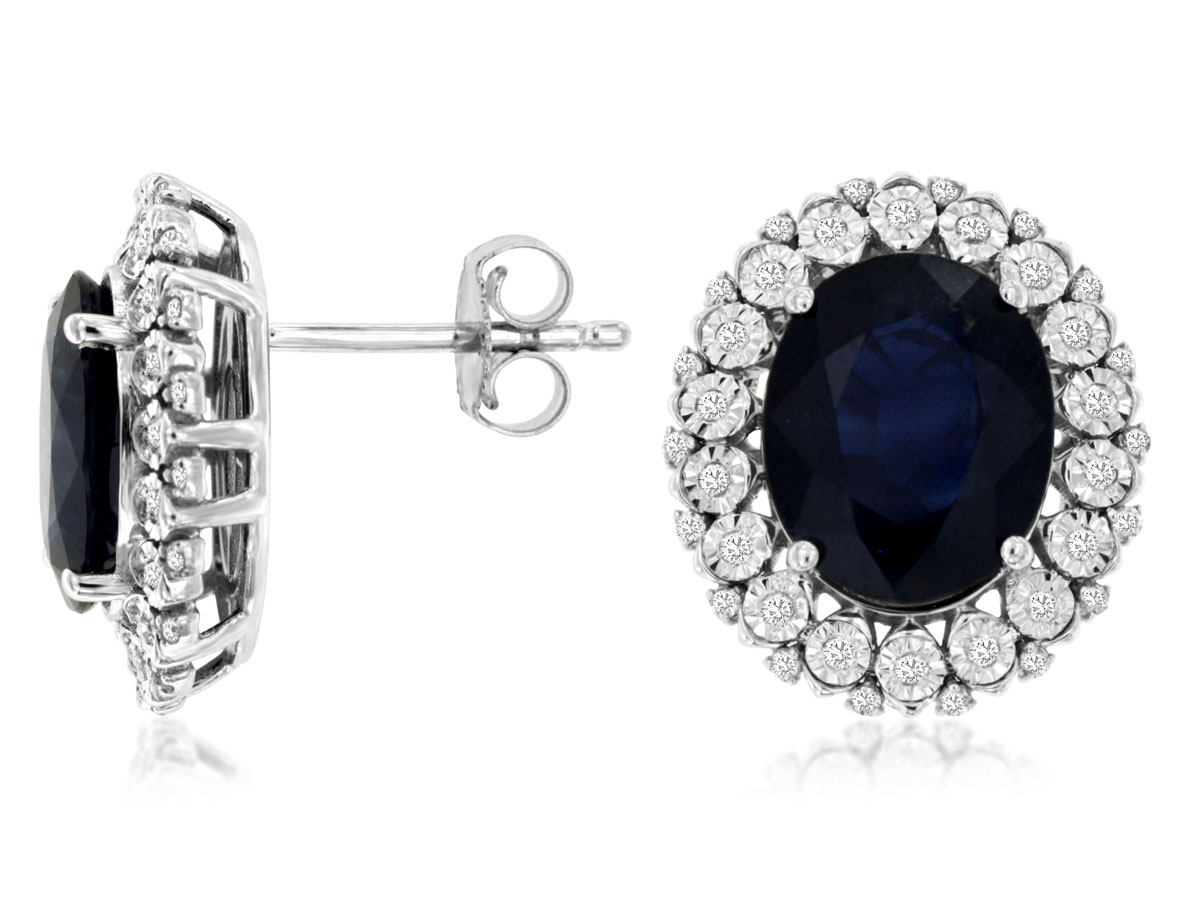 SAPPHIRE & DIAMOND EARRING