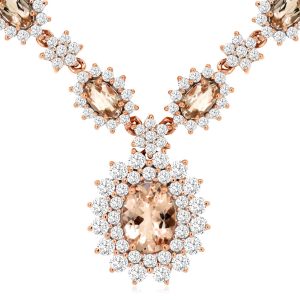 MORGANITE & DIAMOND NECKLACE