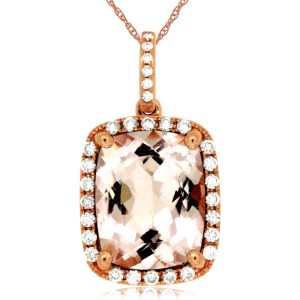 MORGANITE & DIAMOND PENDANT