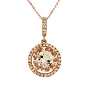 MORGANITE & DIAMOND PENDANT