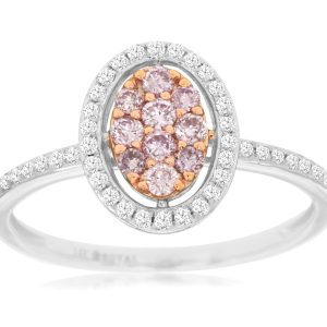 WHITE & PINK DIAMOND RING