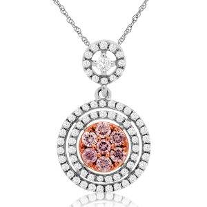 WHITE & PINK DIAMOND PENDANT
