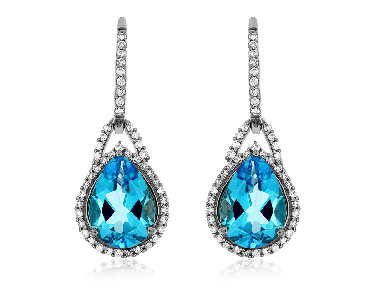 BLUE TOPAZ & DIAMOND EARRING
