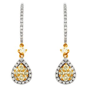YELLOW DIA & DIAMOND EARRING