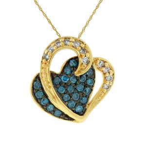 DIAMOND & BLUE DIA PENDANT
