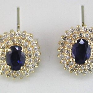 SAPPHIRE & DIAMOND EARRING