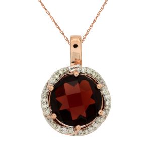 GARNET & DIAMOND PENDANT