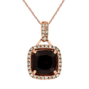 RHODOLITE & DIAMOND PENDANT