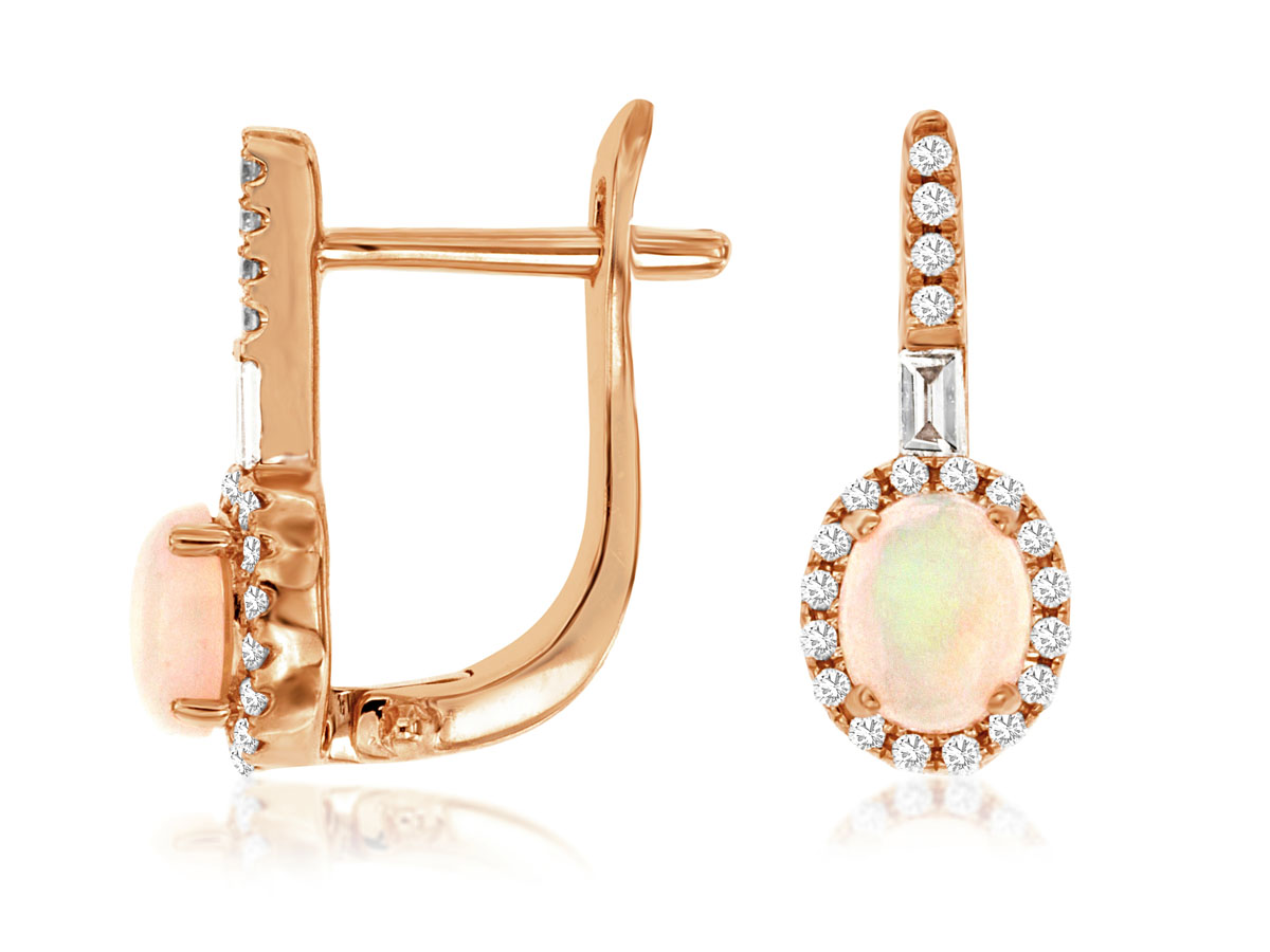 OPAL & DIAMOND EARRING