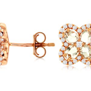 MORGANITE & DIAMOND EARRING