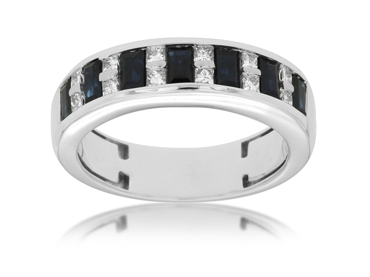 MEN'S DIAMOND SAPPHIRE RING