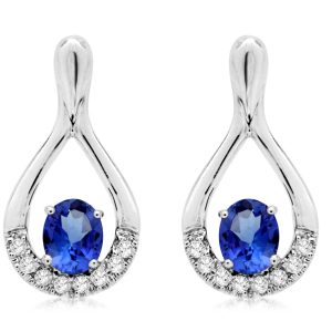 TANZANITE & DIAMOND EARRING
