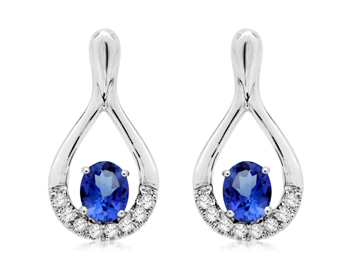 TANZANITE & DIAMOND EARRING