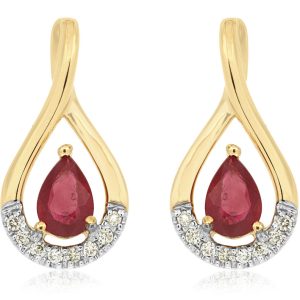 RUBY & DIAMOND EARRING