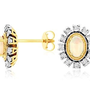 OPAL & DIAMOND EARRING